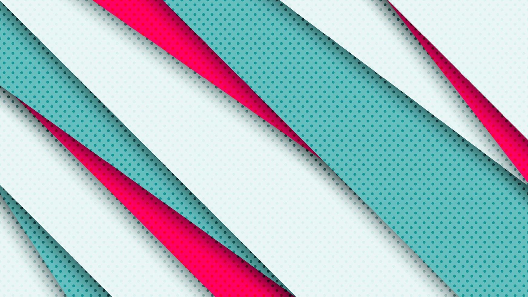 fondo abstracto rayas diagonales azules, blancas y rojas con estilo de arte de papel de patrón de lunares vector