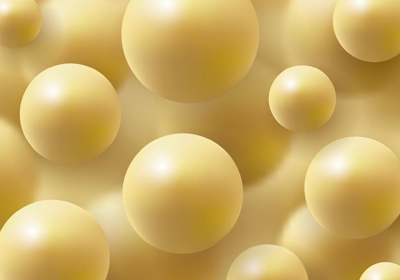 3D realistic golden balls on blurred effect elements background luxury style vector