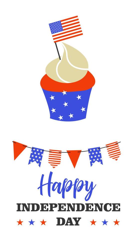 Happy Independence Day. Vector postcard, illustration.