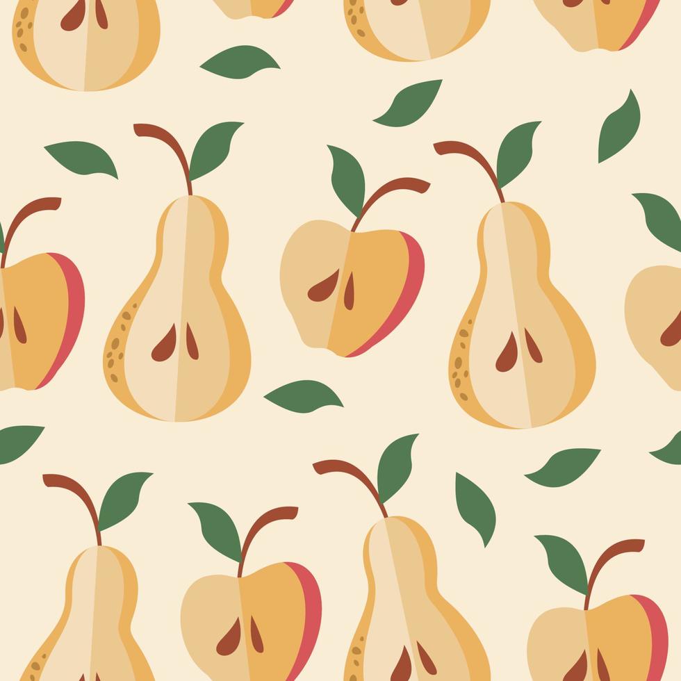 Seamless pattern with pears. Vector illustration.