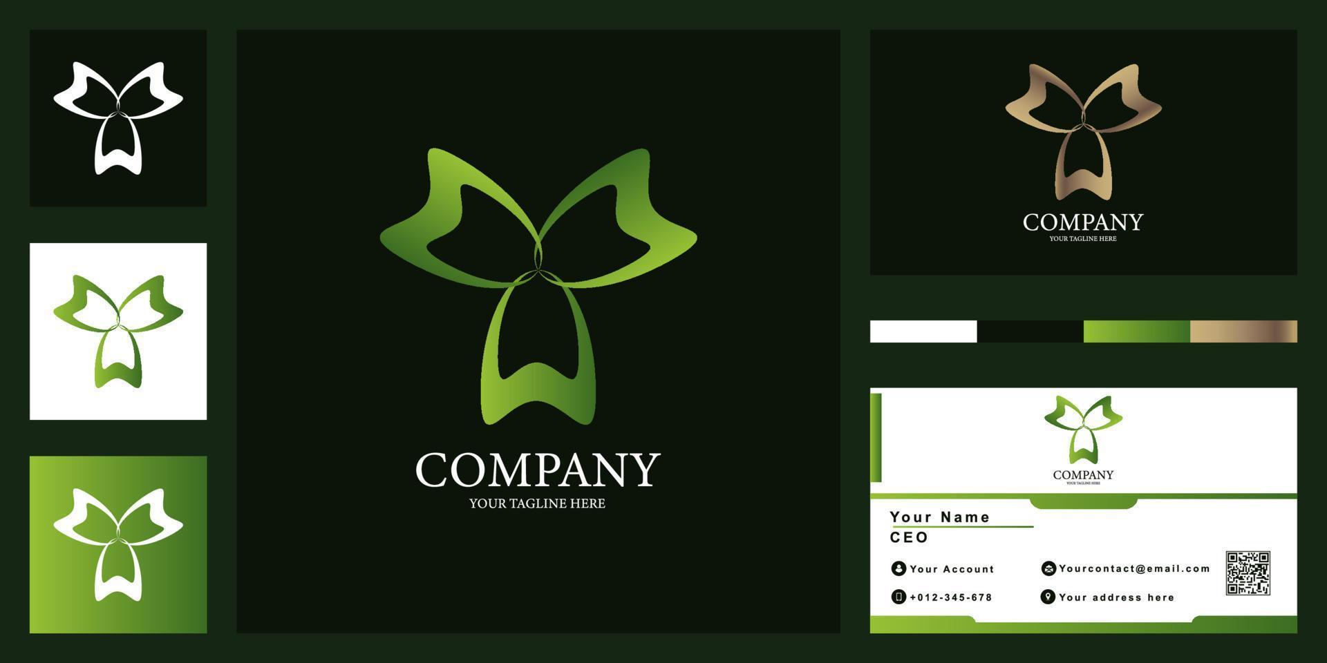 Flower or ornament luxury logo template design with business card. vector