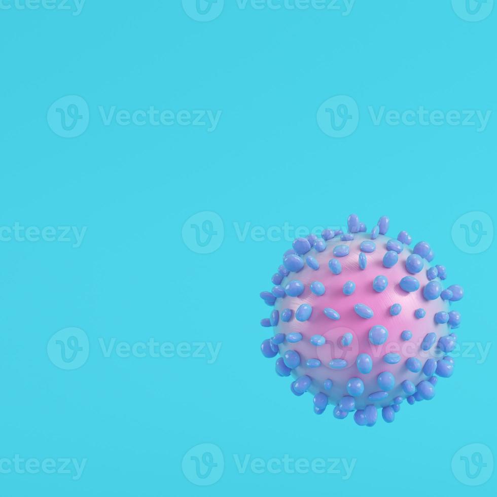 Virus on bright blue background in pastel colors. Minimalism concept photo