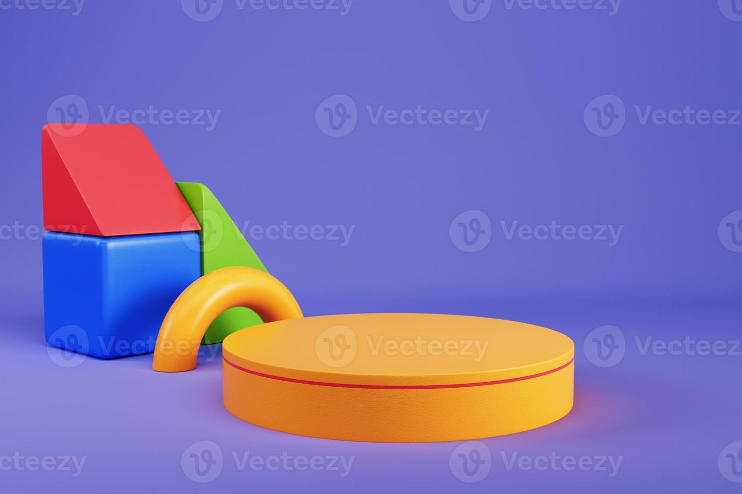 Cylinder pedestal with abstract shape geometry for product display photo