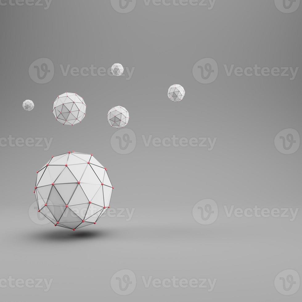 Abstract geometric shapes on gray background with copy space photo