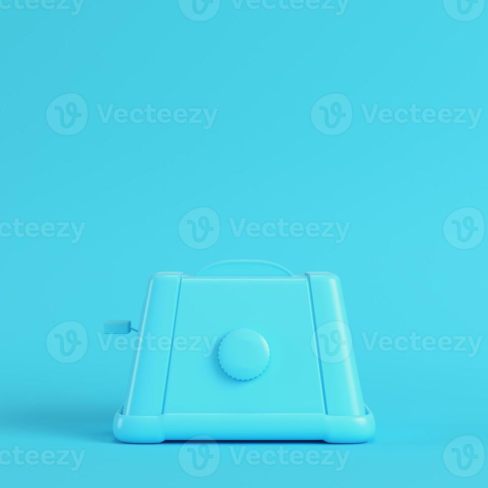 Toaster on bright blue background in pastel colors. Minimalism concept photo