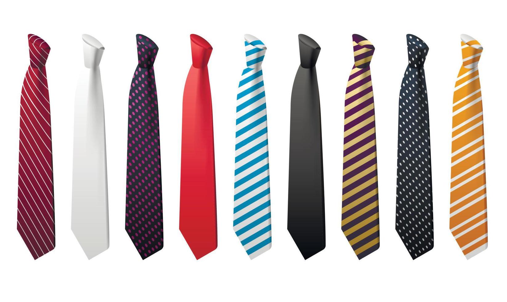 Tie icon set, isometric style vector