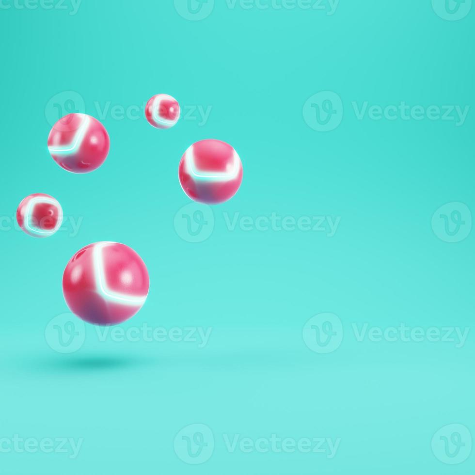 Abstract glowing geometric shapes on bright background with copy space photo