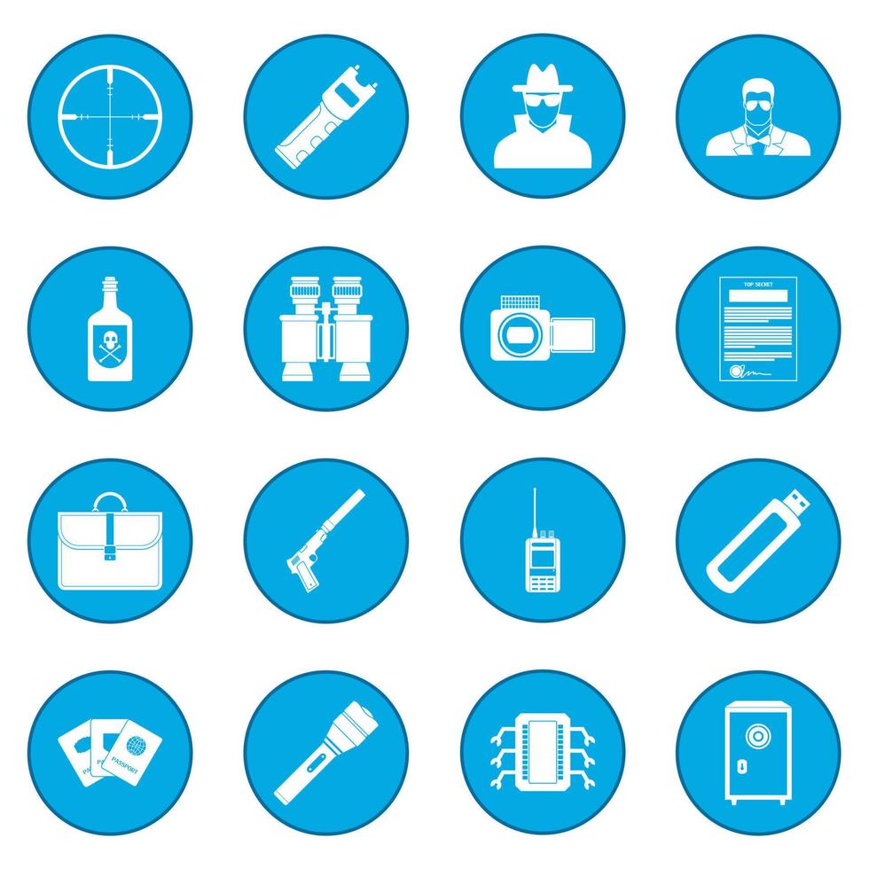 Spy icon blue vector