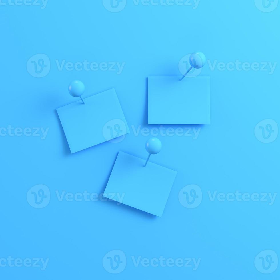 Notes on bright blue background photo