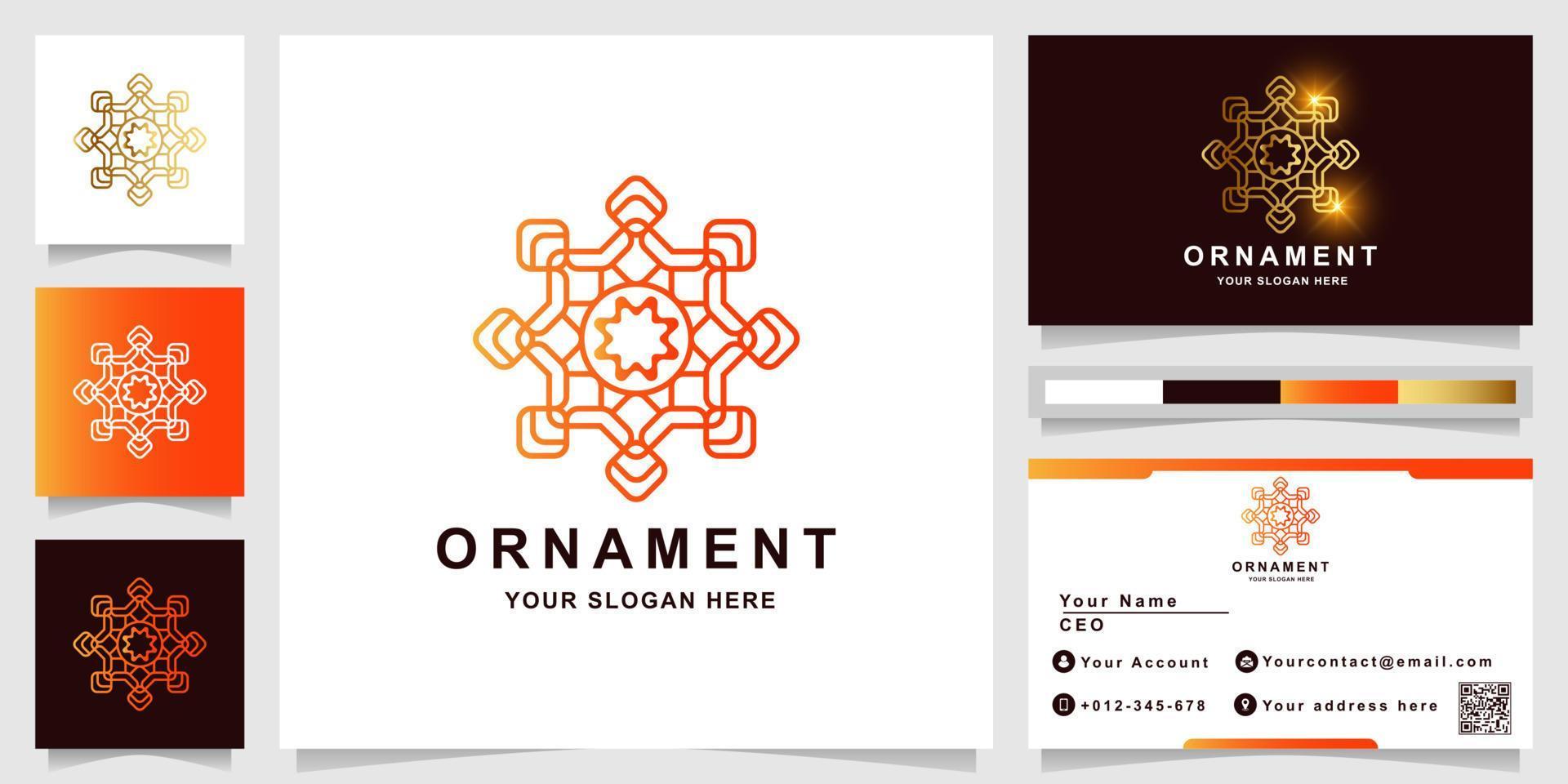 Ornament logo template with business card design. vector