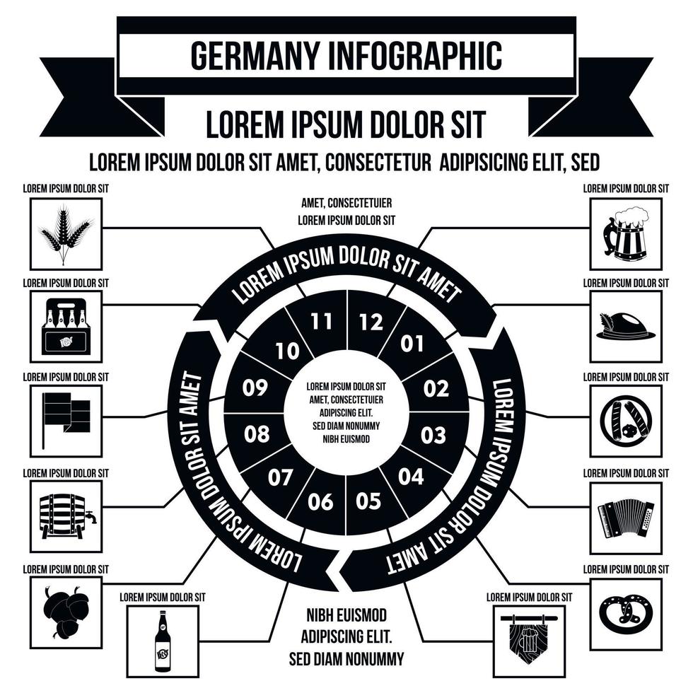 Germany infographic, simple style vector