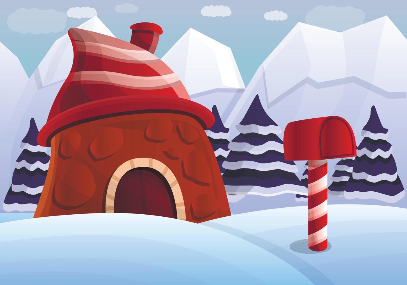 Lapland concept background, cartoon style vector