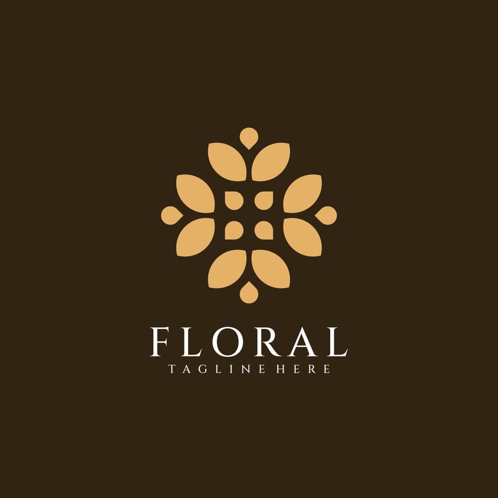 Unique beauty floral leaf spa fashion logo inspiration vector