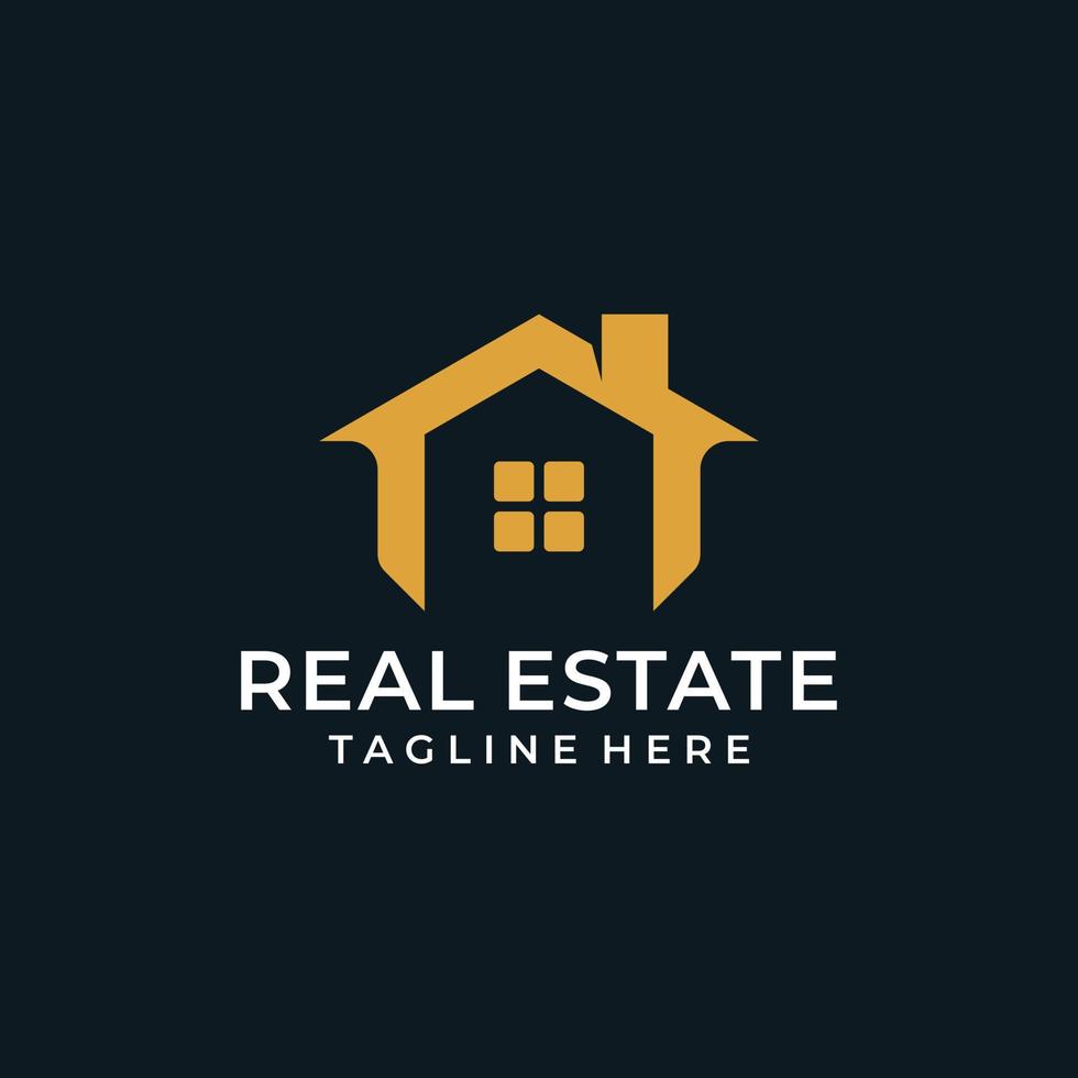Modern real estate building house logo sign vector