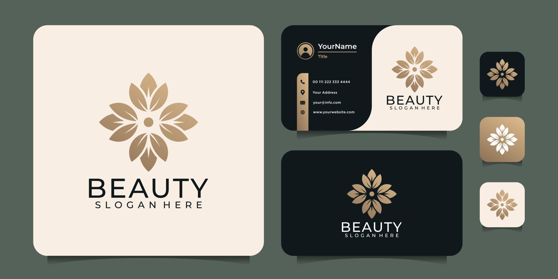 Beauty creative salon spa logo design yoga fashion vector