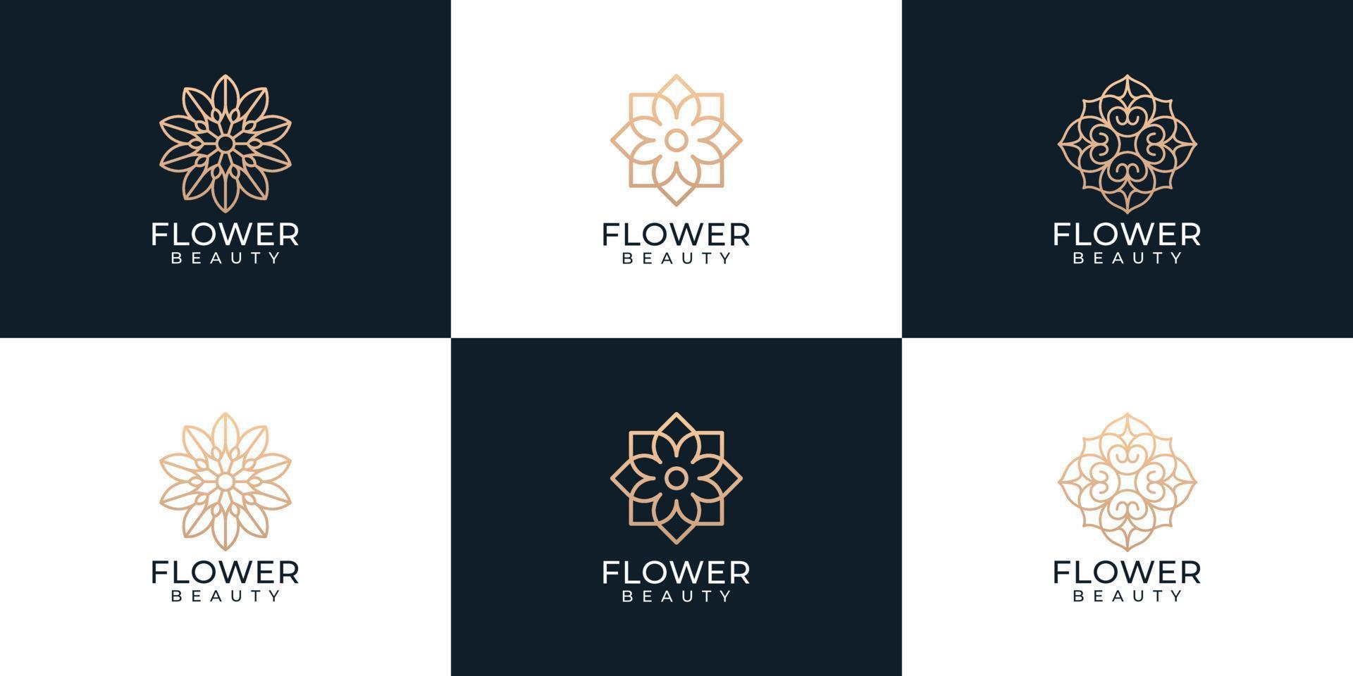 Set of creative beauty flower spa logo bundle vector