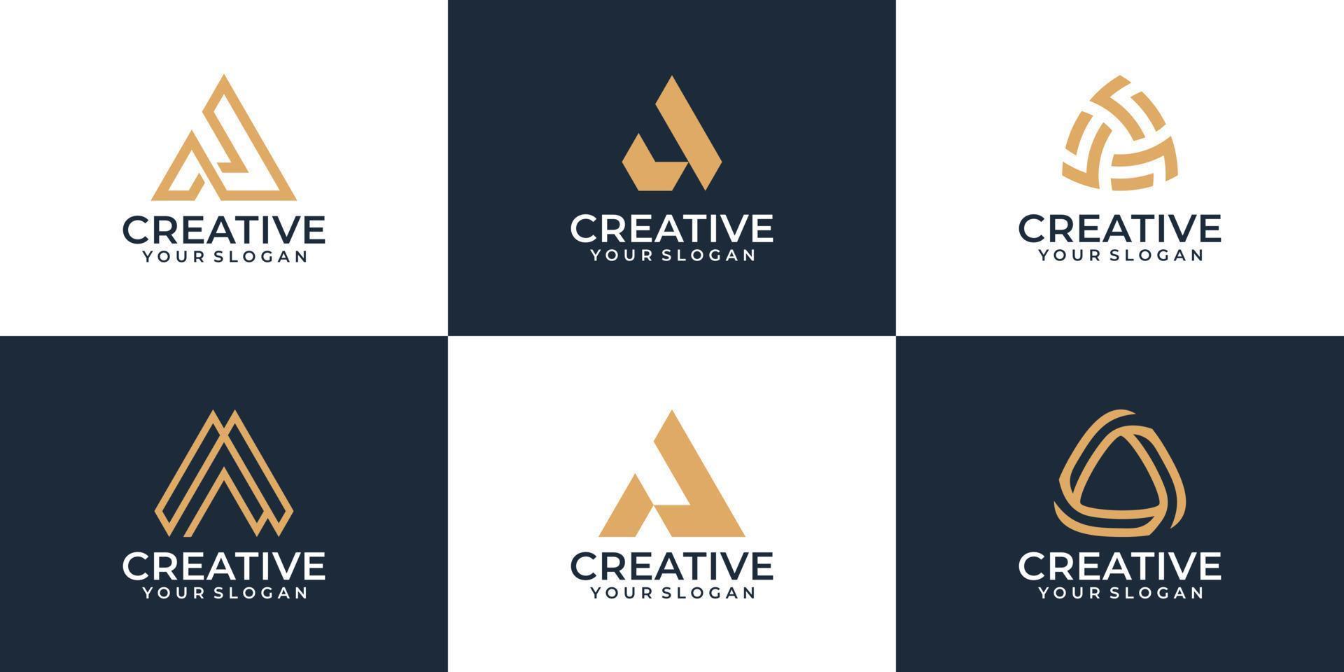 Set of geometric modern a logo vector concept inspiration