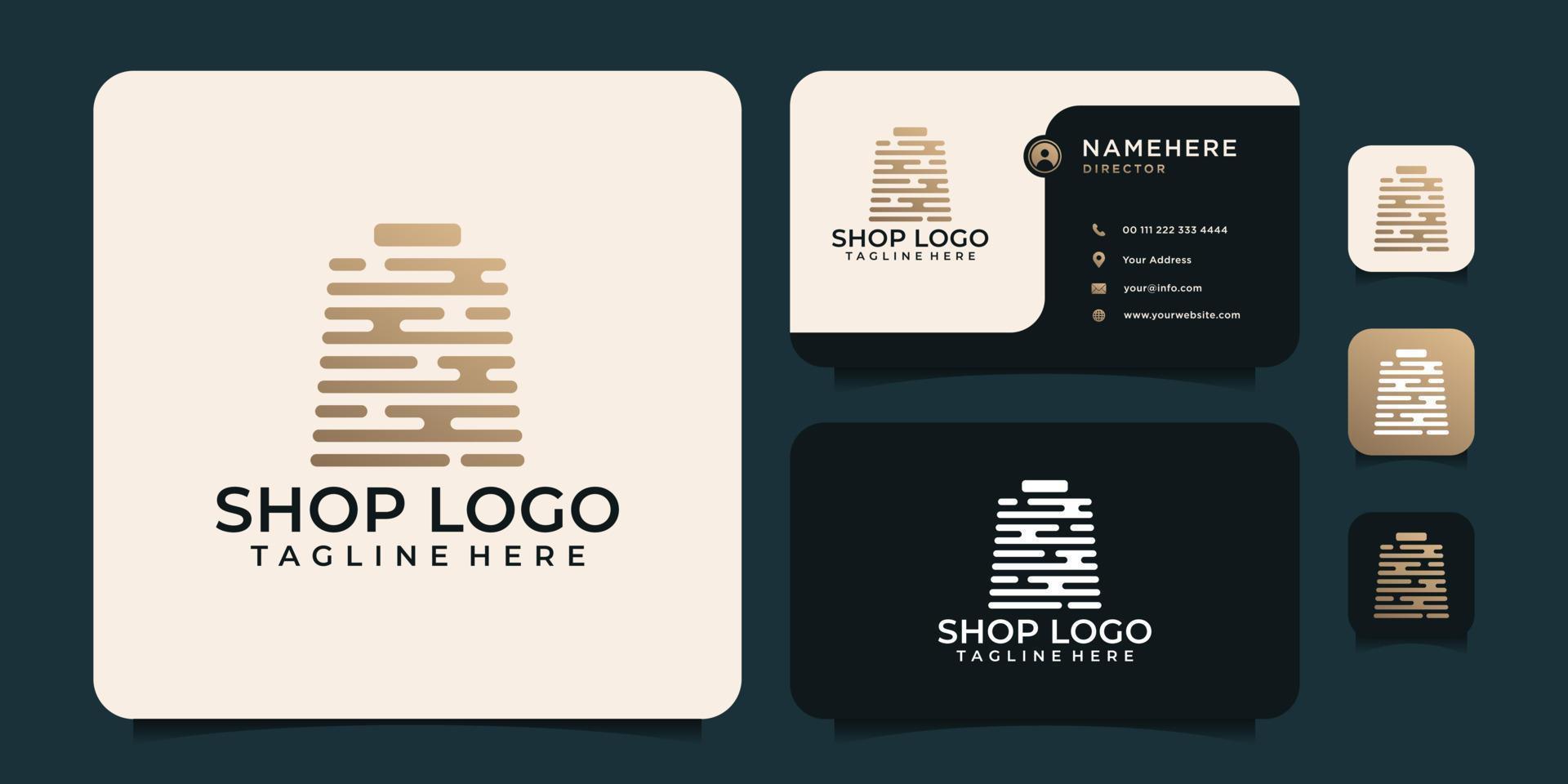 Creative internet technology shop logo cart vector