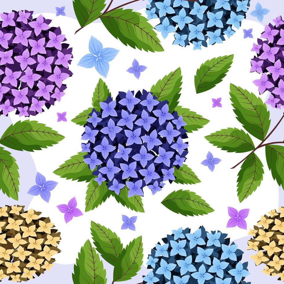 Hydrangea Flower Seamless Background vector