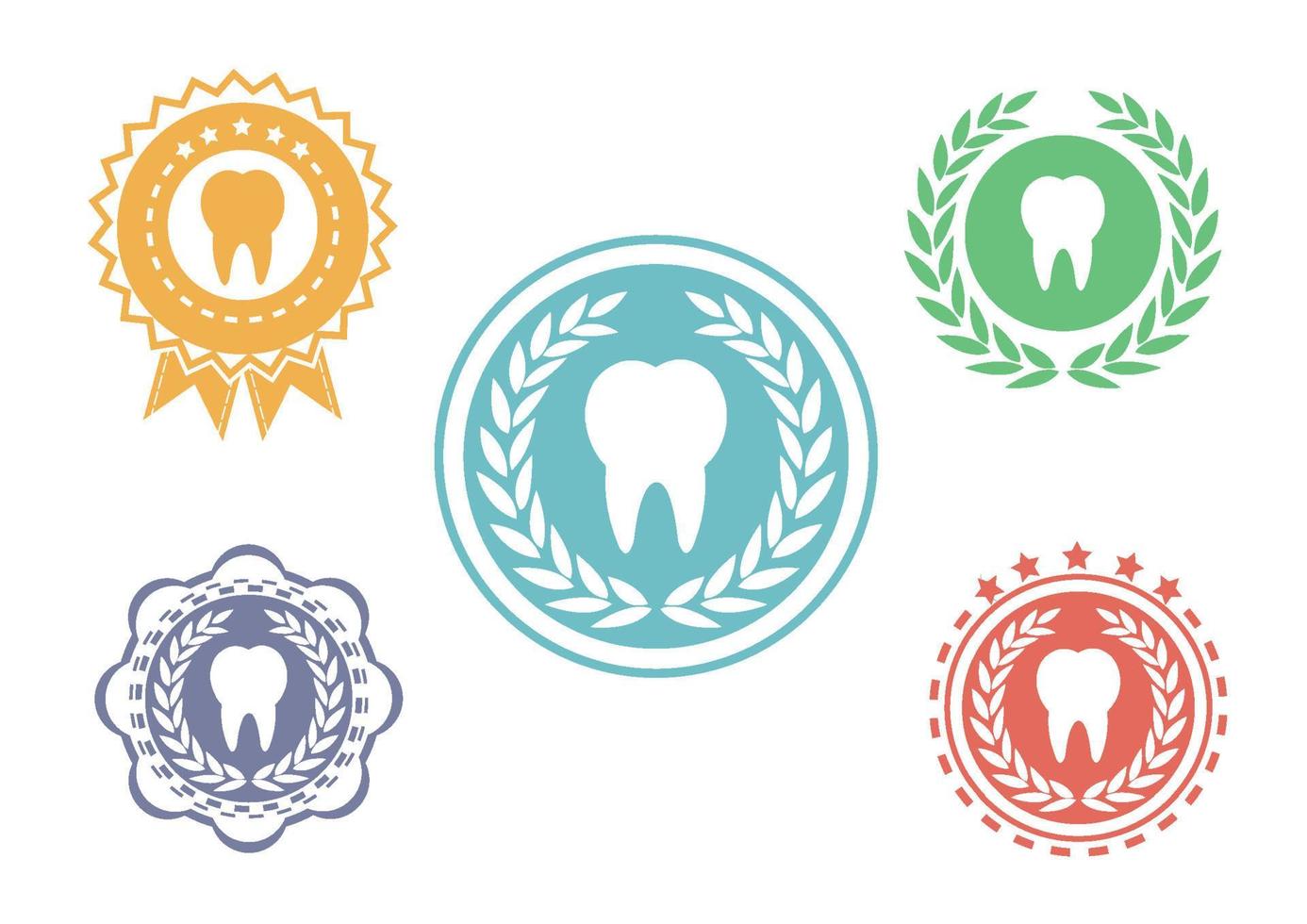 Tooth icons set vector