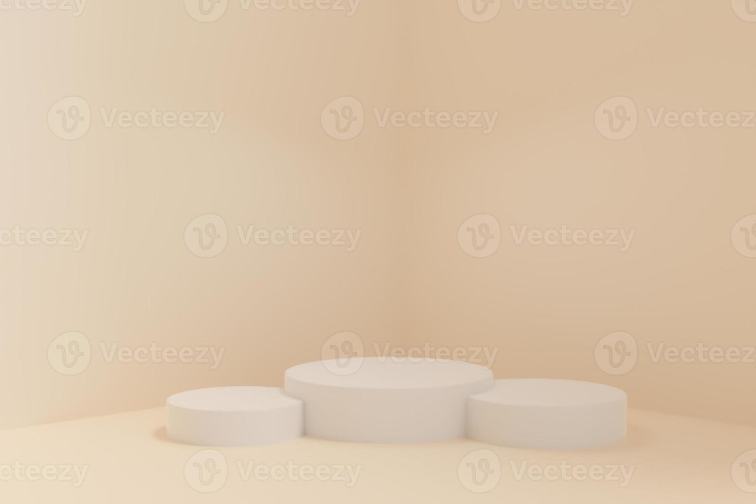 3D rendering scene with podium and abstract background. podium for cosmetic product presentation. photo