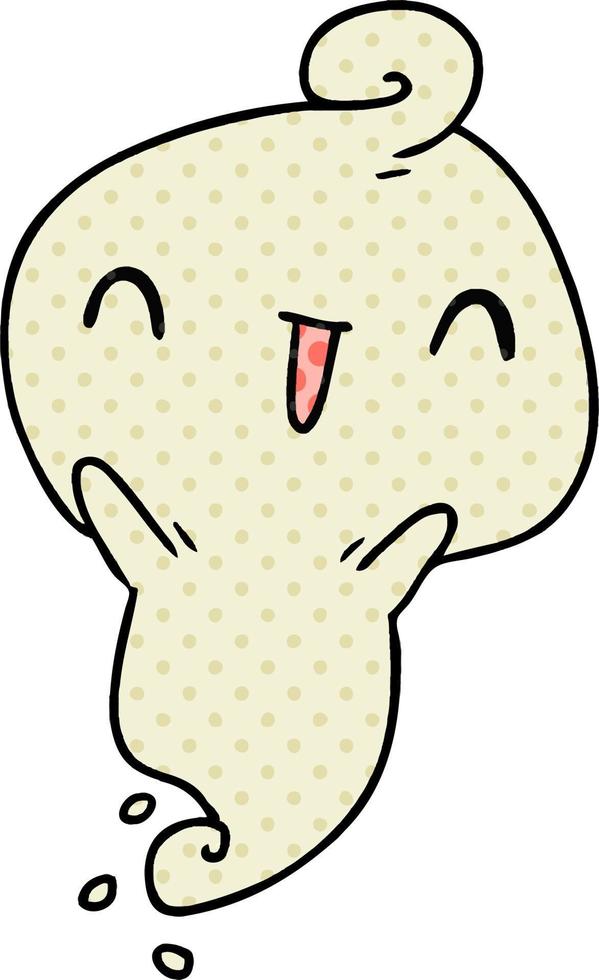 cartoon kawaii cute dead ghost vector