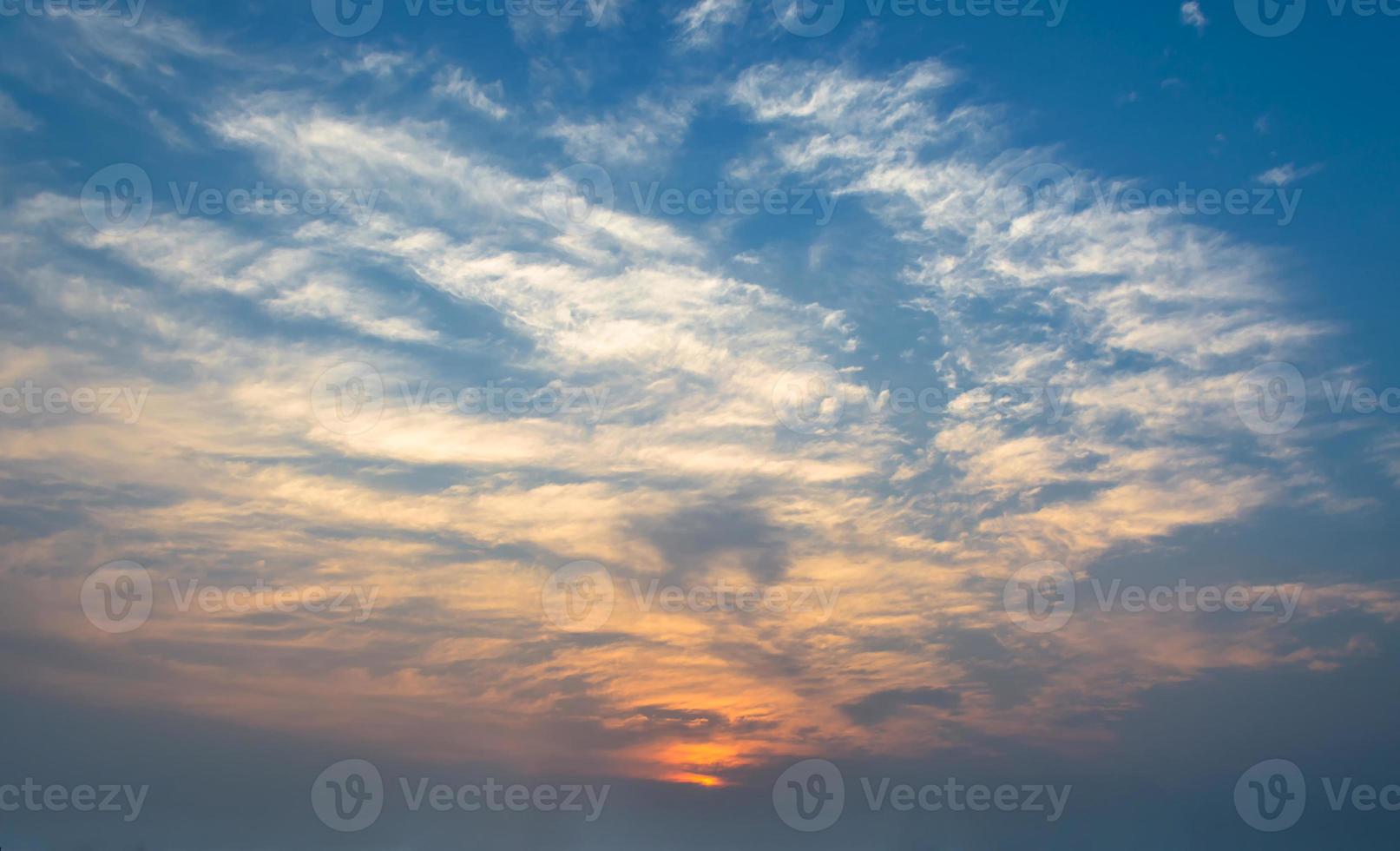Sky with clouds. Sunrise sky background photo