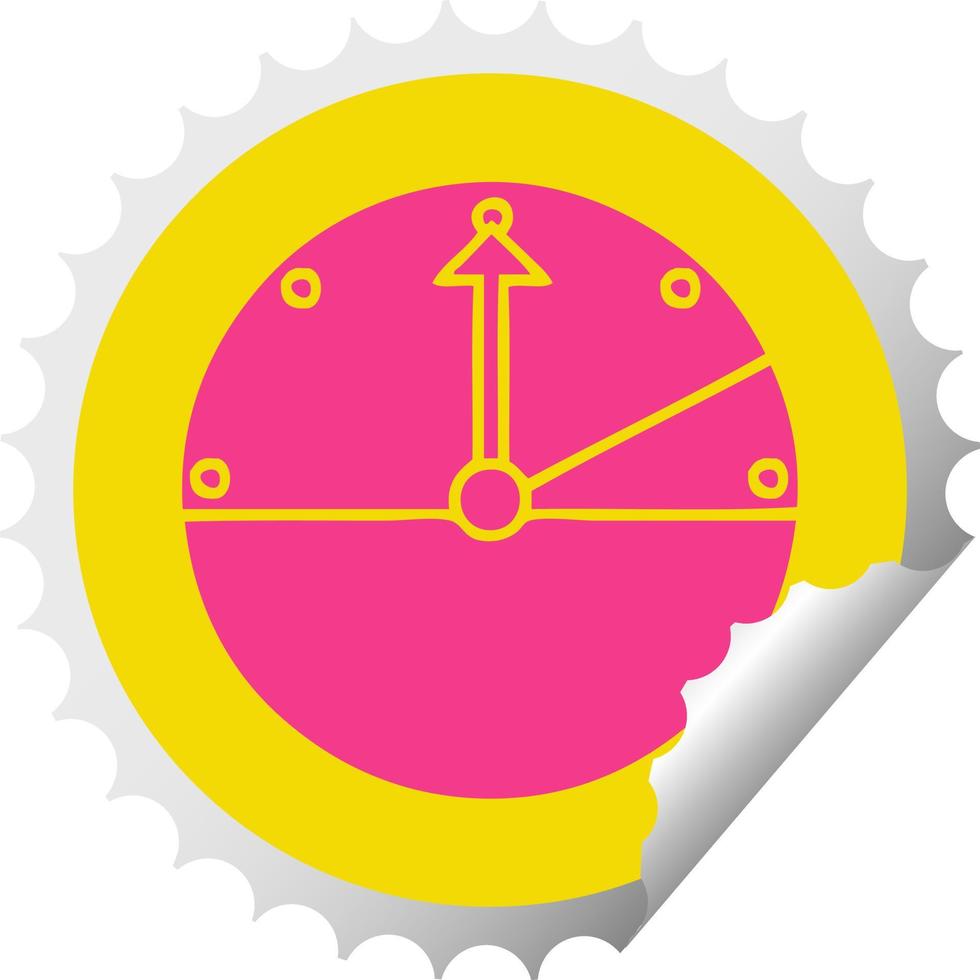 circular peeling sticker cartoon speedometer vector