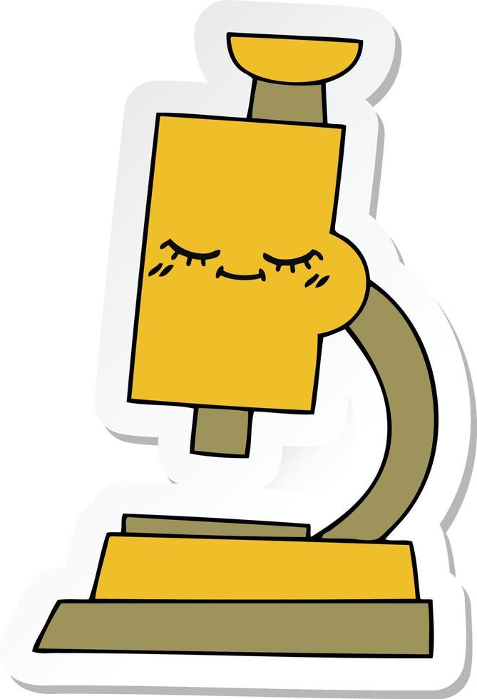 sticker of a cute cartoon microscope vector