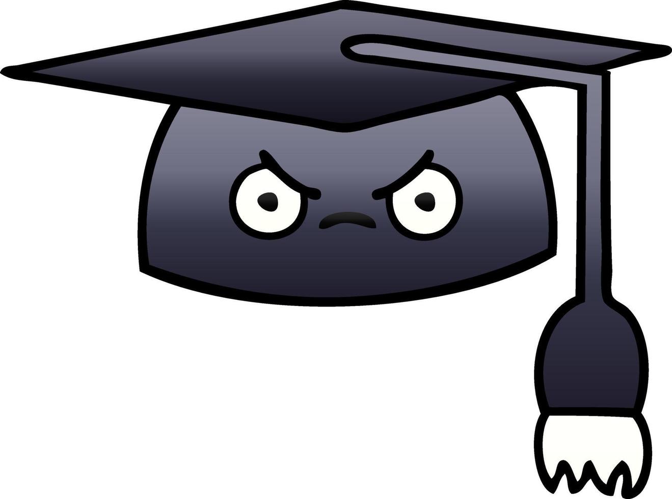 gradient shaded cartoon graduation hat vector