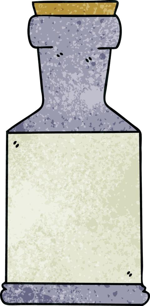 quirky hand drawn cartoon potion bottle vector