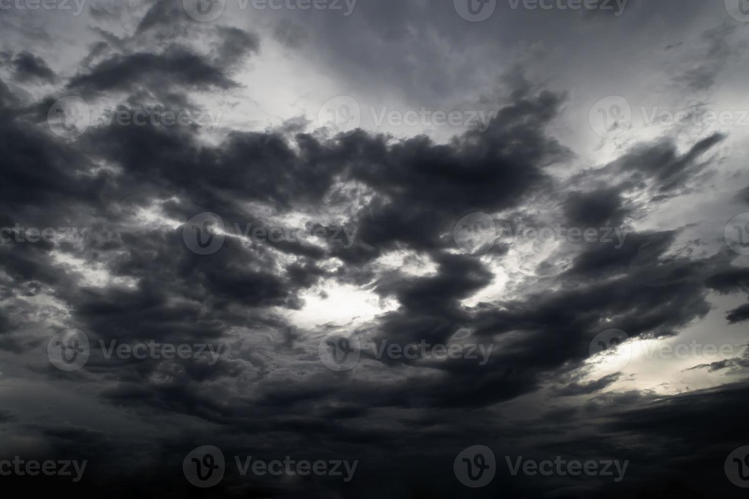 black cloud rainstorm in the vast sky photo