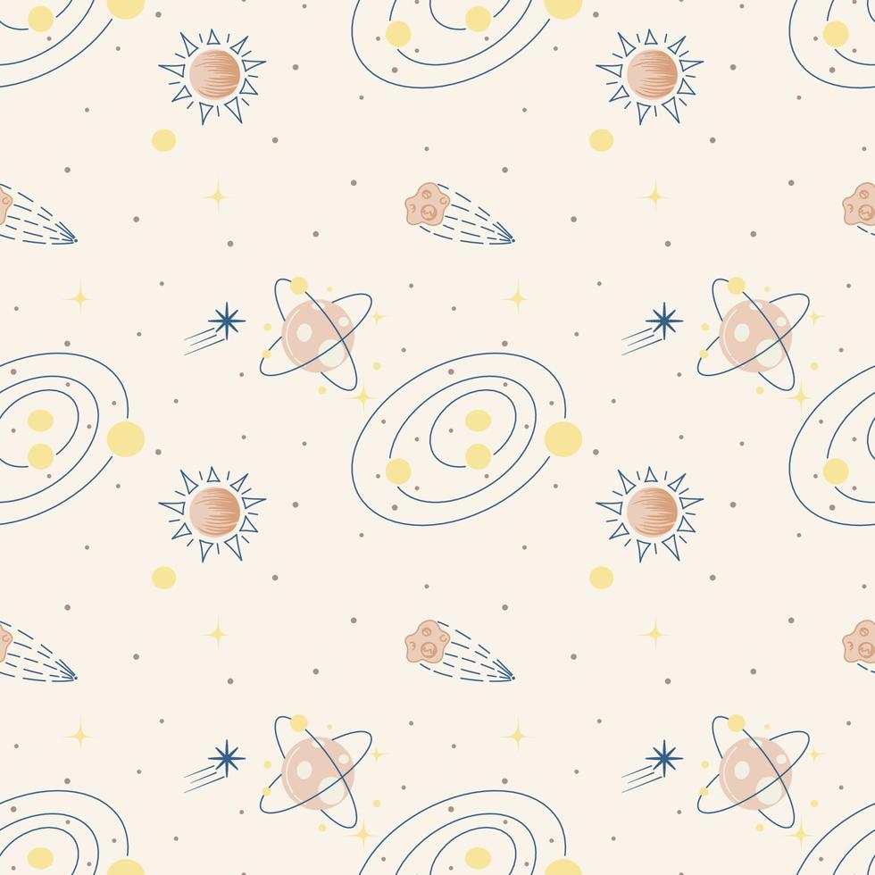 lindo diseño de patrón de espacio de galaxia pastel. ilustración de diseño transparente de vector