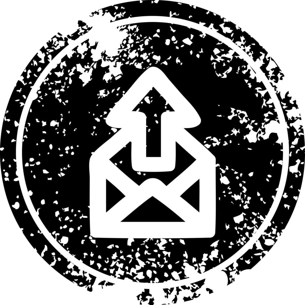 send email distressed icon vector