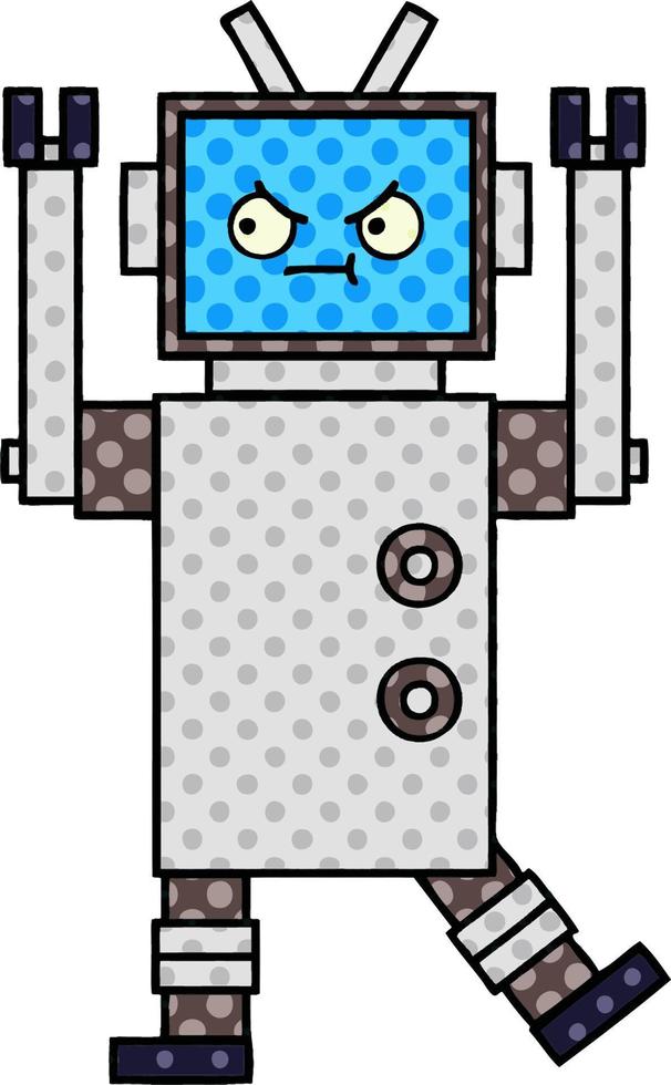 comic book style cartoon robot vector