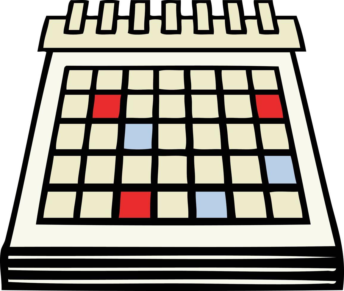 cute cartoon work calendar vector