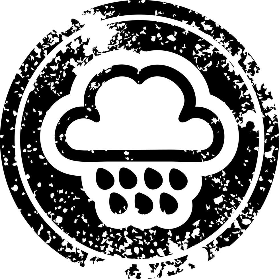 rain cloud distressed icon vector