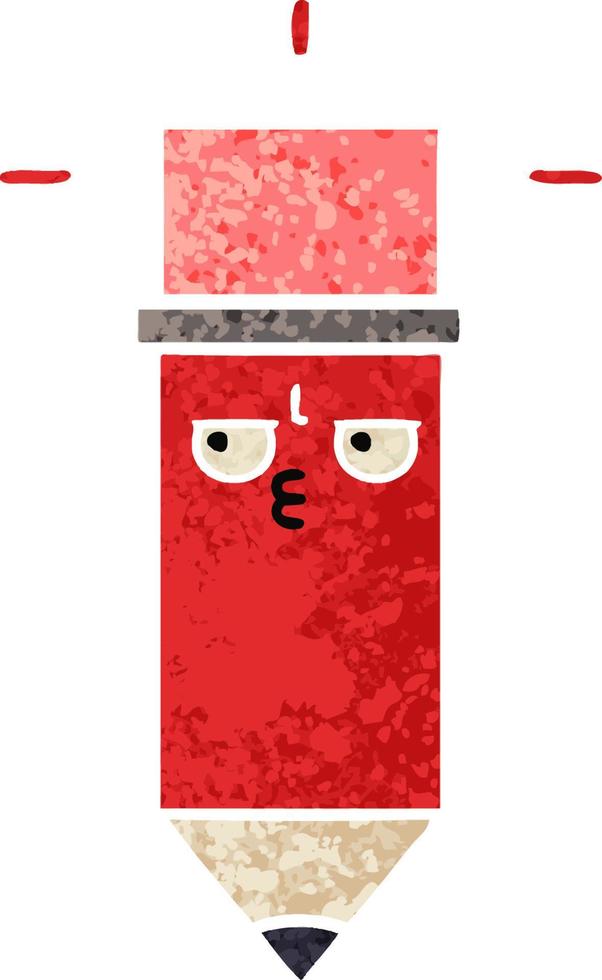 retro illustration style cartoon pencil vector