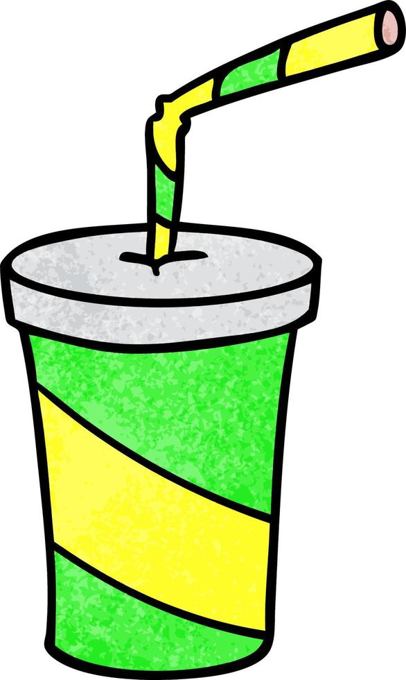 textured cartoon doodle of fastfood drink vector