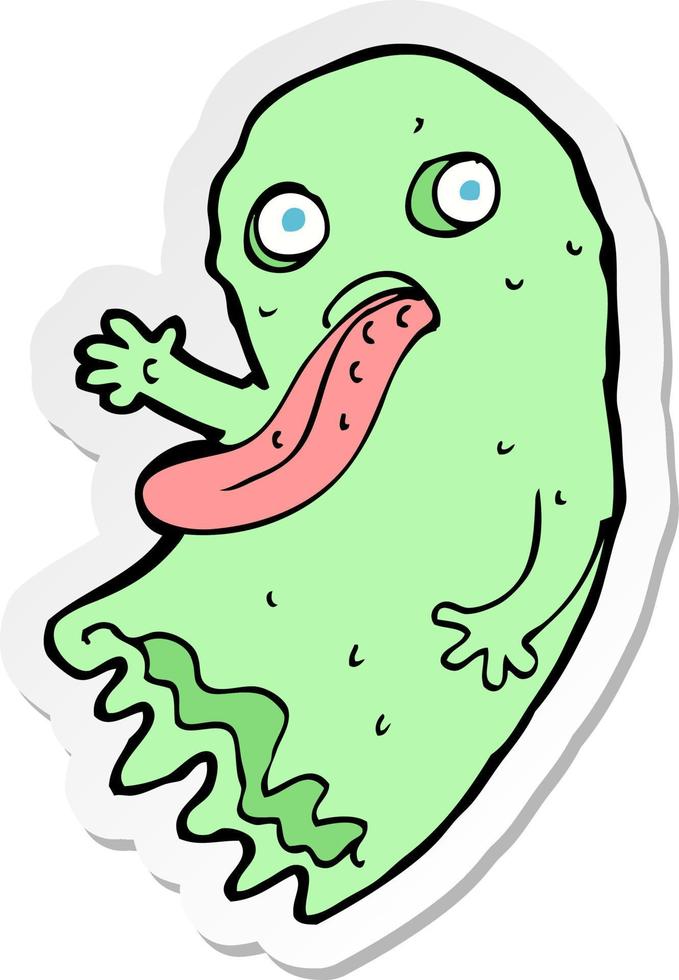 sticker of a gross cartoon ghost vector