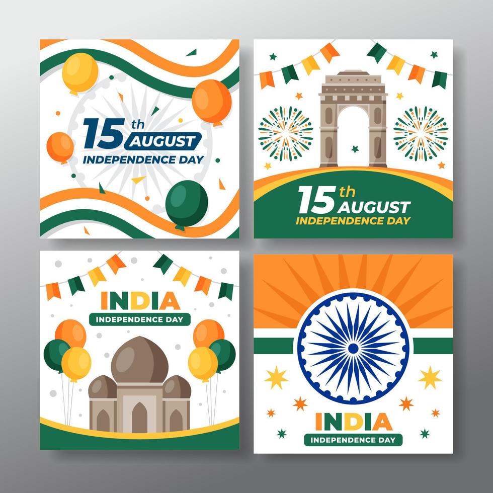India Independence Day Social Media vector