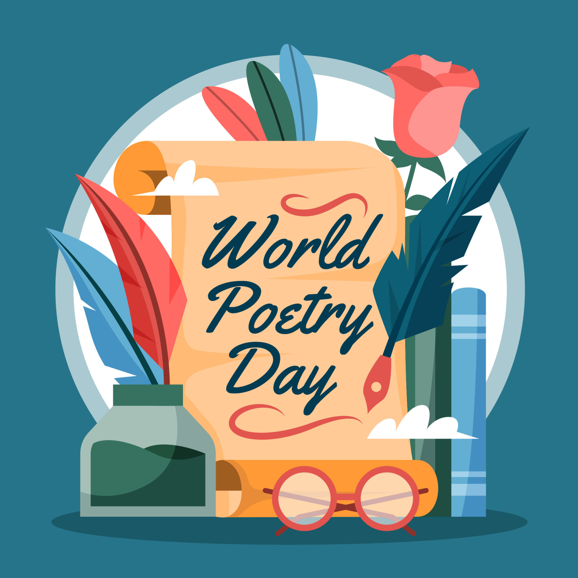 World Poetry Day Concept 8938772 Vector Art at Vecteezy