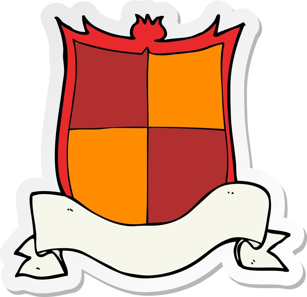 sticker of a heraldry cartoon vector