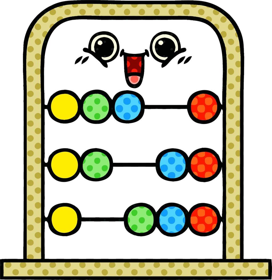 comic book style cartoon abacus vector