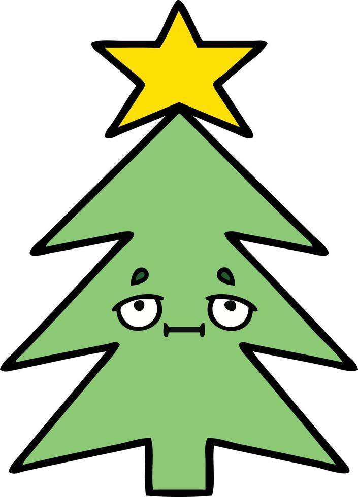 cute cartoon christmas tree vector