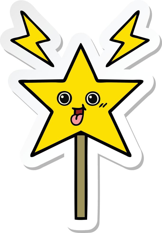 sticker of a cute cartoon magic wand vector