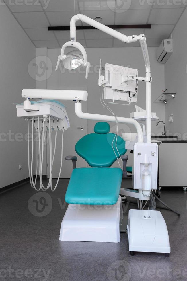 interior de la nueva oficina de la clínica dental moderna foto