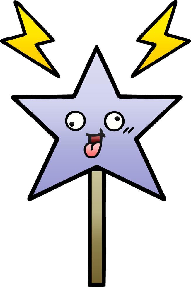 gradient shaded cartoon magic wand vector