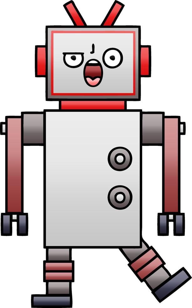 gradient shaded cartoon robot vector