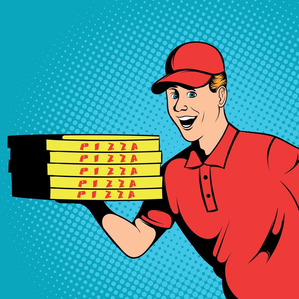 Pizza delivery guy comics 8939510 Vector Art at Vecteezy